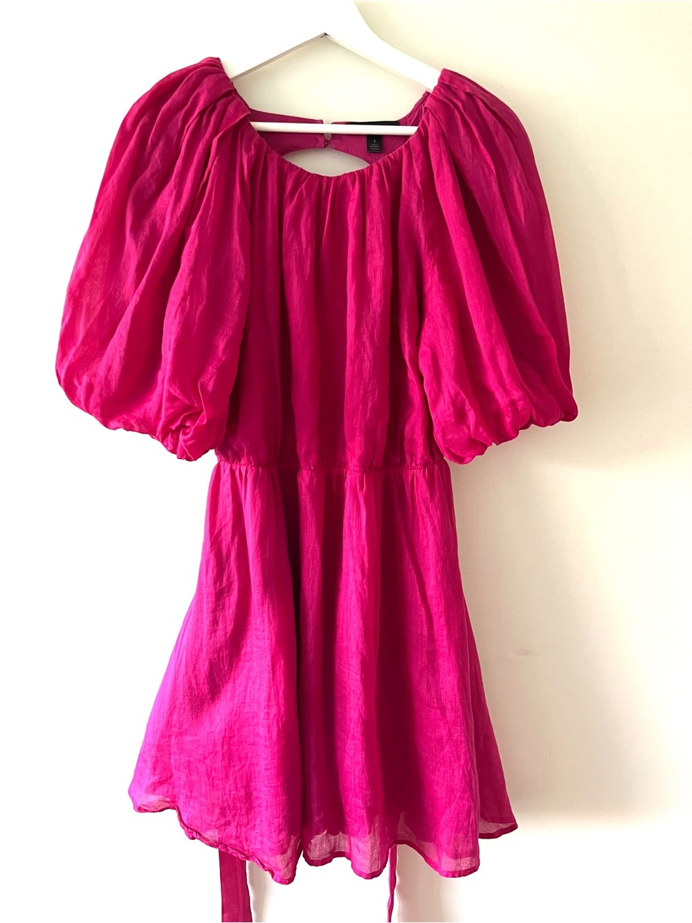 Banana Republic Ramie Open-Back Dress Dark Magneta Size Small - Picture 5 of 12